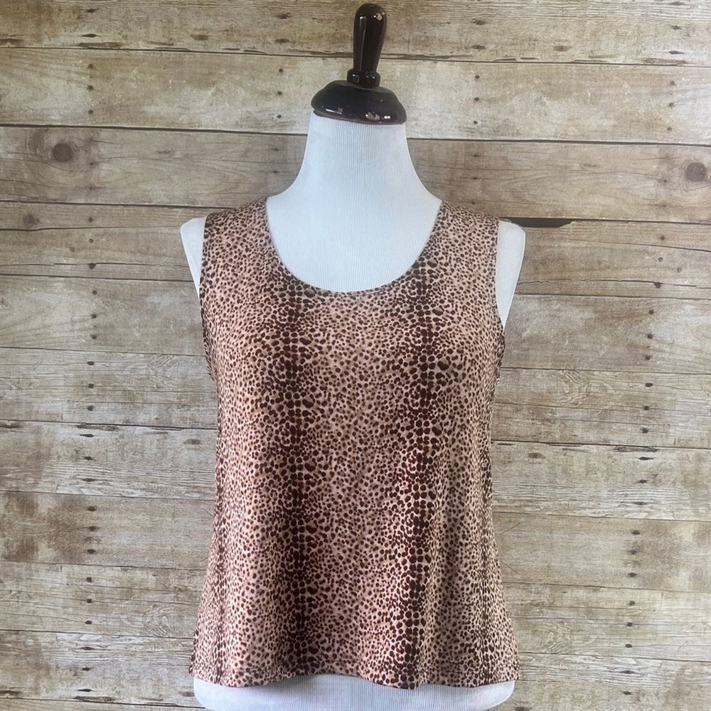 Serenada Size 1X‎ Leopard Print Sleeveless Top
